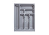 Deluxe Cutlery Insert for TANDEMBOX Antaro Drawers, Silver Grey, designed for 450 x 500mm cabinets. Durable compartments for organised storage of cutlery and utensils.