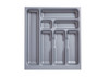 Deluxe Cutlery Insert for TANDEMBOX Antaro Drawers, Silver Grey, designed for 500 x 500mm cabinets. Durable compartments for organised storage of cutlery and utensils.