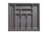 AGOFORM plastic inserts for LEGRABOX drawers (600 x 500mm) provide durable, easy-to-clean compartments for cutlery organisation with a modern basalt grey finish.