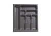 AGOFORM plastic inserts for LEGRABOX drawers (500 x 500mm) provide durable, easy-to-clean compartments for cutlery organisation with a modern basalt grey finish.
