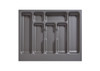 AGOFORM plastic inserts for LEGRABOX drawers (600 x 450mm) provide durable, easy-to-clean compartments for cutlery organisation with a modern basalt grey finish.