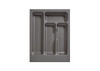 AGOFORM plastic inserts for LEGRABOX drawers (400 x 450mm) provide durable, easy-to-clean compartments for cutlery organisation with a modern basalt grey finish.