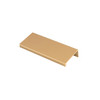 Satin brass square edge pull handle for drawers and cupboard doors - modern & ergonomic