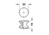 Push lock knob 23mm x 19mm drawing