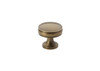 Alexander & Wilks AW808-32-AB Lynd Cupboard Knob in antique brass finish, solid brass construction with smooth profile for cabinet doors and drawer fronts.