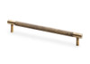 Alexander & Wilks Brunel knurled T-bar pull handle in antique brass