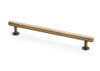 Alexander & Wilks round T-bar pull handles in antique brass available in 128mm, 160mm and 192mm sizes