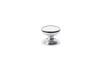 Alexander & Wilks AW825-25-PC Waltz Round Cabinet Knob on stepped rose in polished chrome finish, solid brass construction available in 25mm
