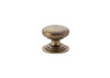 Alexander & Wilks AW825-32-AB Waltz Round Cabinet Knob on stepped rose in antique brass finish, solid brass construction available in 32mm and 38mm sizes for cabinet doors and drawer fronts