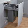 500mm Kitchen cabinet pull-out waste bin drawer with either 26L or 32L + 8L containers and odour-trap shelf