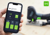 Stay connected - By connecting to the Festool app, you have constant access to operating data, such as the last known location. You can also quickly find suitable accessories and useful tips. Additionally, you can connect the jigsaw to your extractor via Bluetooth® and adjust the LED after-glow duration.