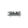 Horizontal mounting plate 177H3130E made of steel with a nickel finish. Features pre-mounted Ø5mm split dowels