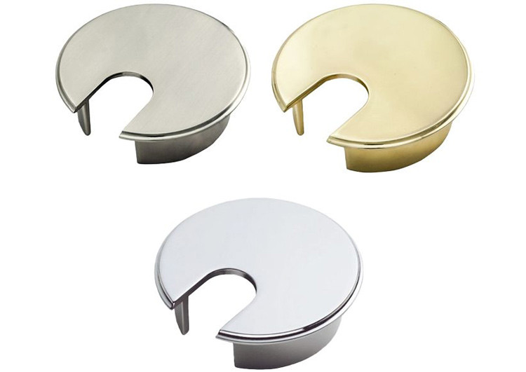 FTD855 Desk cable tidy - 74mm with decorative finish, suitable for 63mm drilled holes