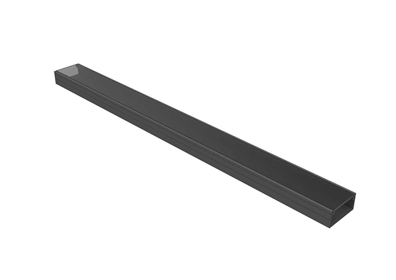Surface-mounted aluminium profile in a sleek black finish