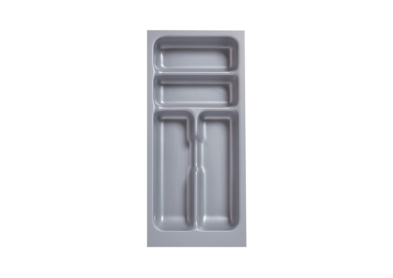 Deluxe Cutlery Insert for TANDEMBOX Antaro Drawers, Silver Grey, designed for 300 x 500mm cabinets. Durable compartments for organised storage of cutlery.