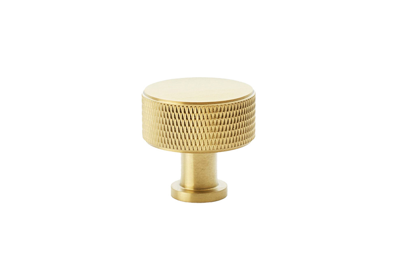 Alexander & Wilks AW807K-35-SBPVD Lucia Knurled Cabinet Knob in 35mm satin brass PVD with 25-year guarantee