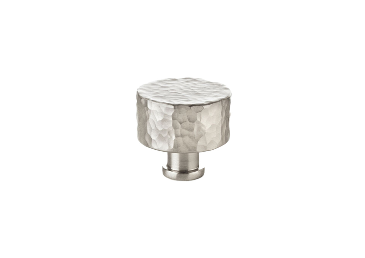Alexander & Wilks AW816-35-SN Leila hammered satin nickel cabinet knob, 35mm solid brass design with hammered texture for cabinetry and furniture fronts