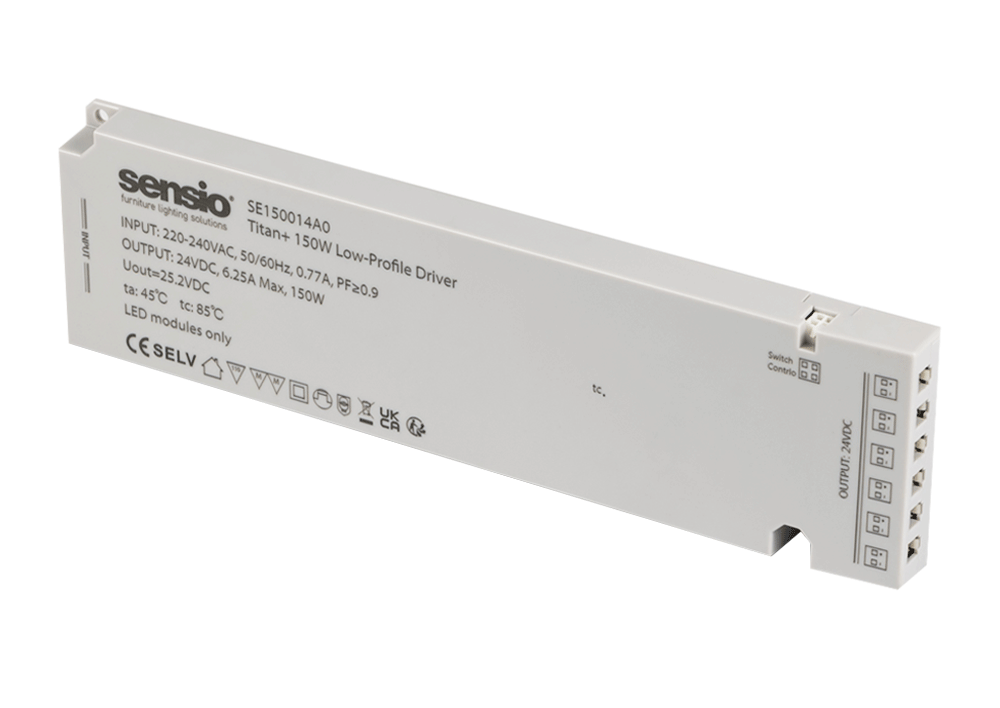 Sensio Titan+ 150W 24V LED sensor driver for kitchen lighting