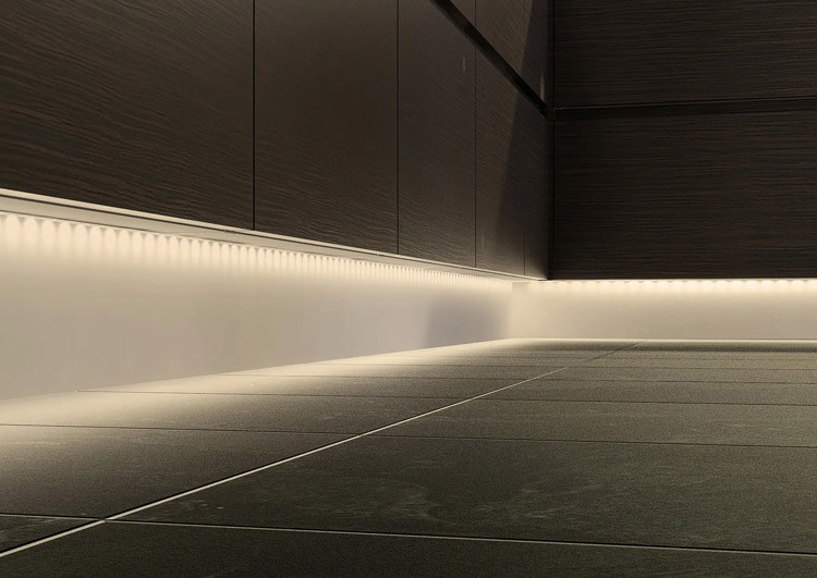 Sensio Primo X SE00238 warm white LED strip lighting installed under kitchen cabinets.