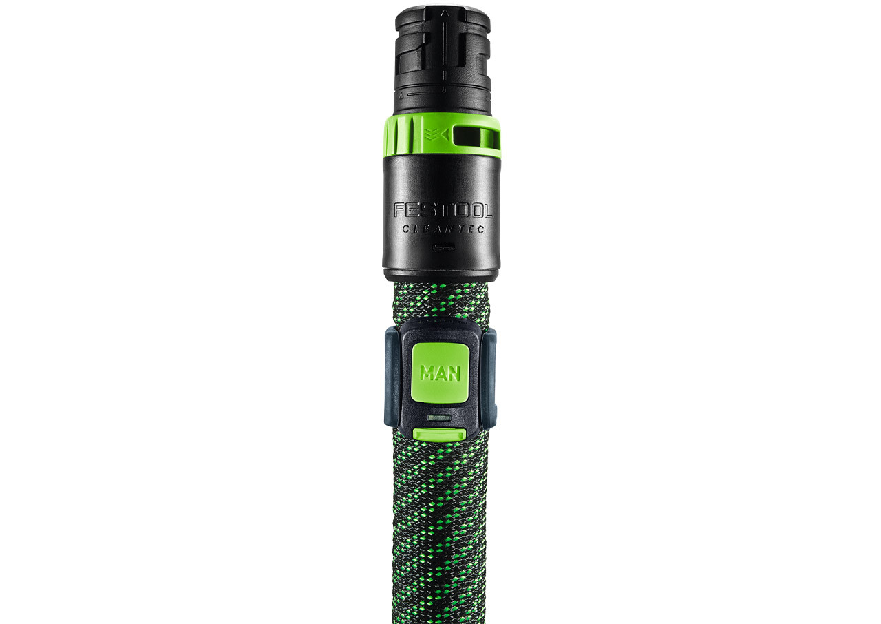 Festool CT-F I remote control attached to CTMC MIDI I suction hose