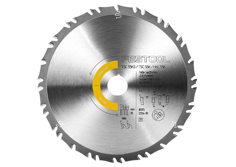 Festool HW 160x1.6x20 FWWW35 Wood Fine Cut saw blade 578586