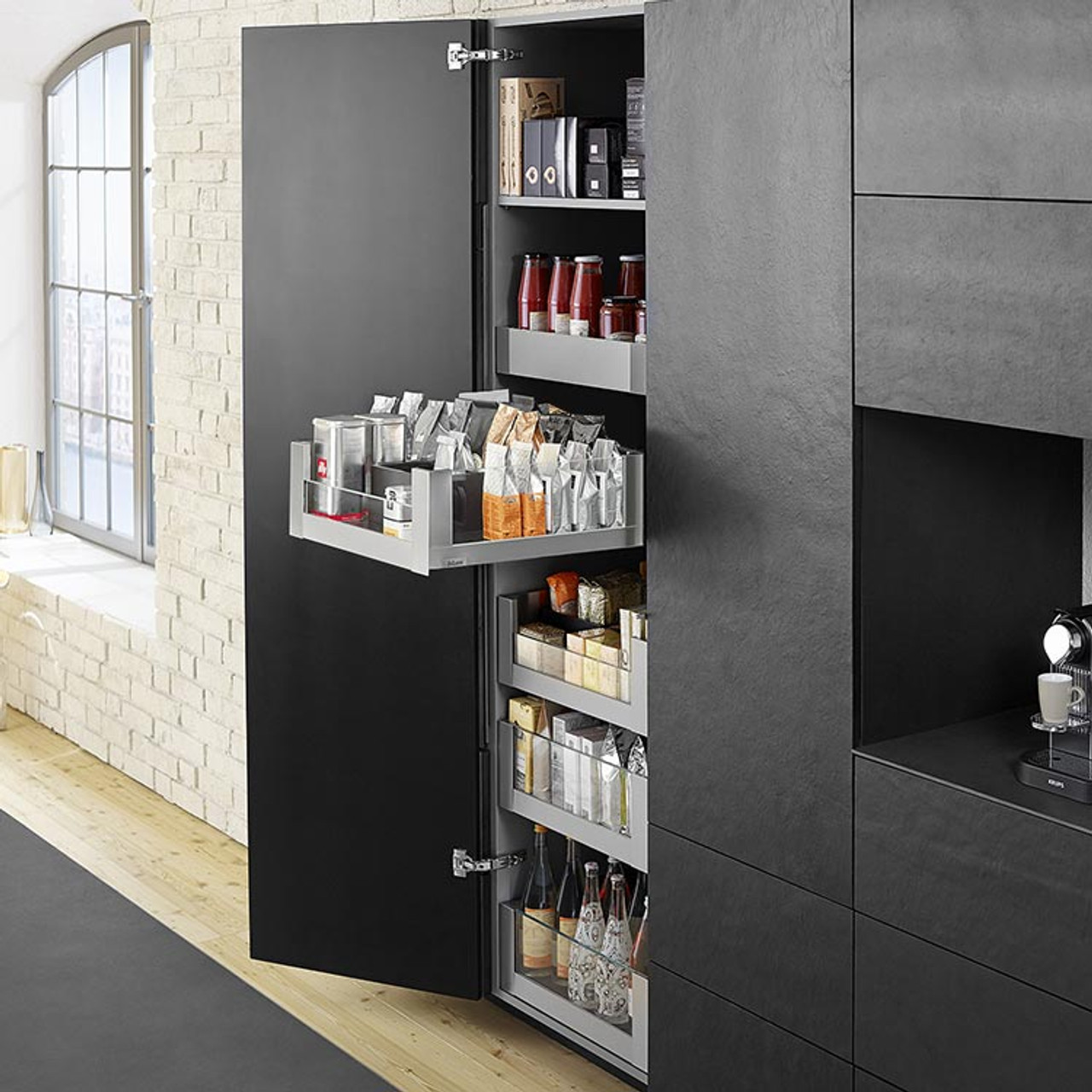 LEGRABOX free SPACE TOWER with glass design elements, see your contents at a glance