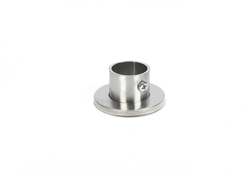 Wardrobe hanging rail end socket in brushed stainless steel Wardrobe hanging rail end socket in brushed stainless steel