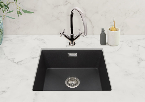 Leesti 600 Inset or Undermount Granite Sink - Anthracite