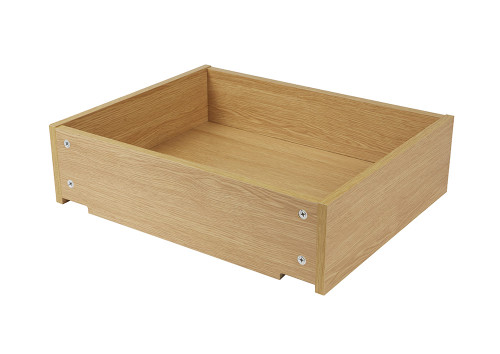 150mm Windsor Oak (1929 SU) MFC drawer boxes, delivered flat-packed with Quickfit TL2 cams and dowels for easy assembly