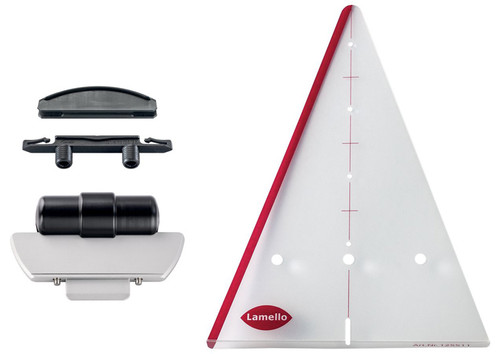 Lamello Divario P-18 Starter Set with concealed P-System connectors, installation tool and plastic marking jig.