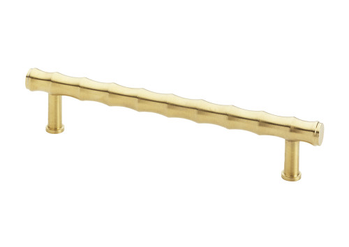 AW809B-224-SBPVD Alexander & Wilks Crispin bamboo-inspired T-bar cupboard pull handle in satin brass