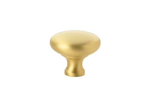 Alexander & Wilks AW836-38-SB Wade satin brass cupboard knob, 38mm solid brass round design for cabinetry, cabinet doors and drawer fronts