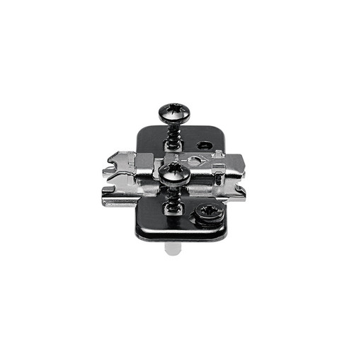 174H7130E.ONS Onyx black CLIP cruciform mounting plate with cam, designed for 15mm cabinets and showcasing its EXPANDO Ø5mm pre-mounted screws with split dowels. 174H7130E.ONS Onyx black CLIP cruciform mounting plate with cam, designed for 15mm cabinets and showcasing its EXPANDO Ø5mm pre-mounted screws with split dowels.
