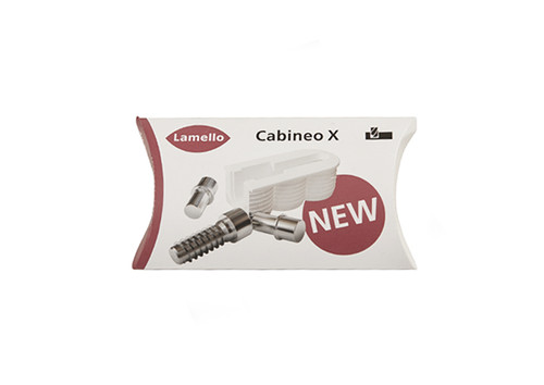 Lamello Cabineo X sample set with Cabineo X housing, Cabineo 12 screw and 5mm shelf support peg