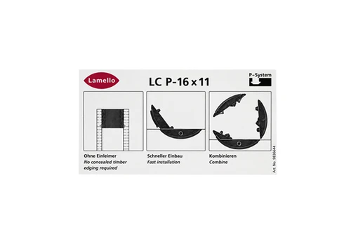 Lamello LC P-16 x 11 connector demonstration in lightweight panel