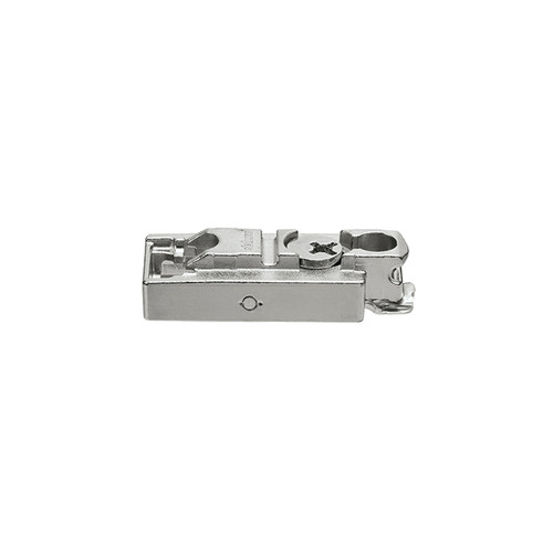 Nickel-plated 175H5430 CLIP horizontal mounting plate made of zinc diecast, designed for 15mm cabinet sides Nickel-plated 175H5430 CLIP horizontal mounting plate made of zinc diecast, designed for 15mm cabinet sides