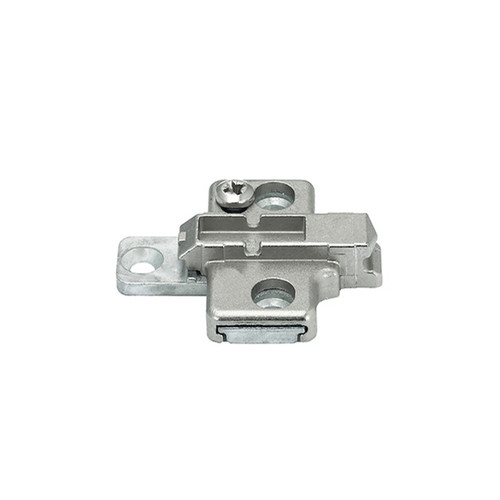 Zinc diecast 175H9100 CLIP cruciform mounting plate with nickel-plated finish, designed for attaching to cabinet with system screws Zinc diecast 175H9100 CLIP cruciform mounting plate with nickel-plated finish, designed for attaching to cabinet with system screws