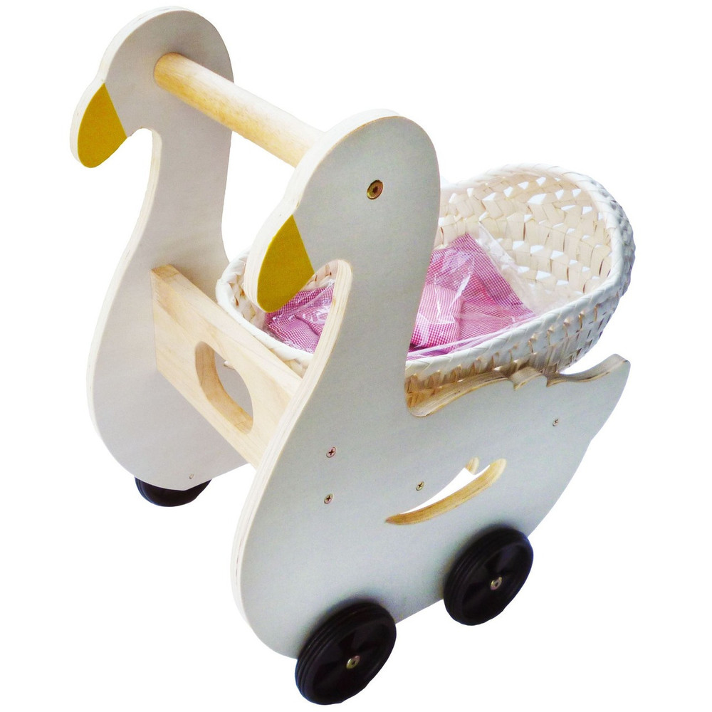qtoys wooden duck pram push wagon kids cart