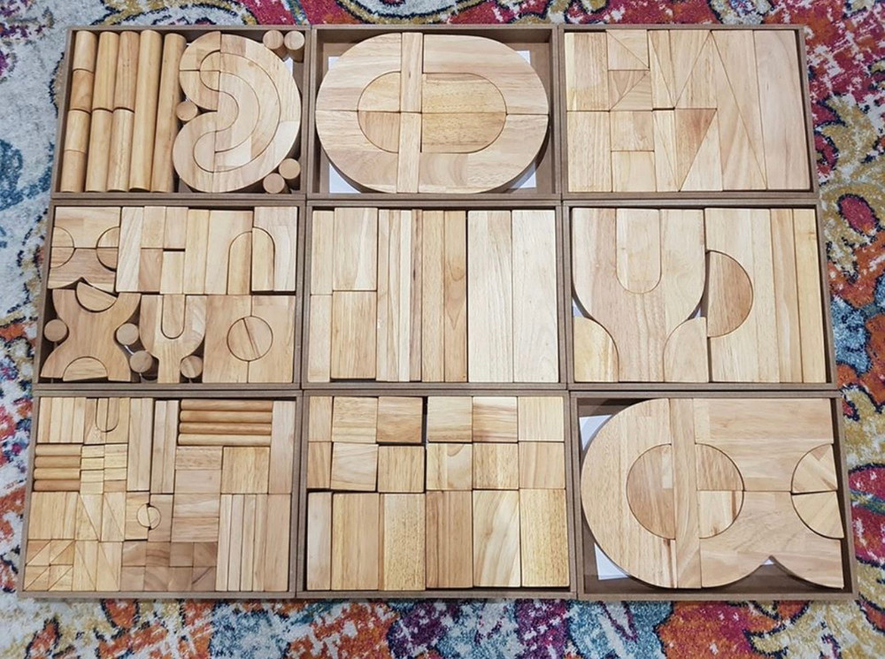 qtoys wooden project blocks 207 pieces