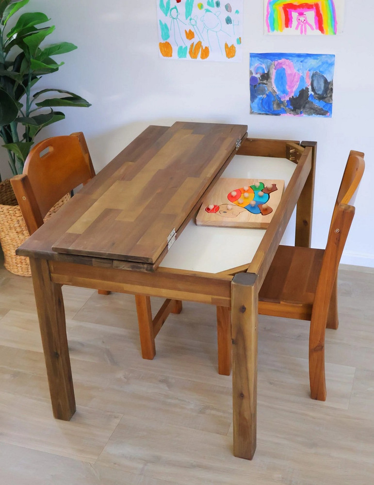 qtoys hardwood solid wooden kids work and play desk and table