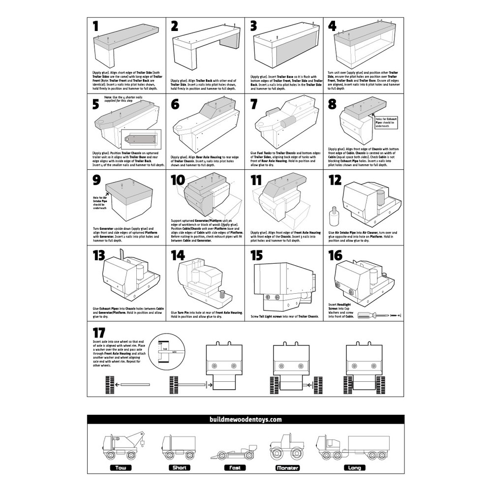build me long truck instructions