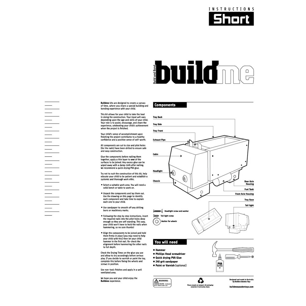 short truck instructions