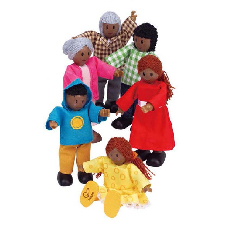 Hape Dolls African Family - Set of 6 Family members