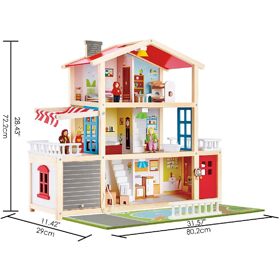 hape dollhouse family mansion size