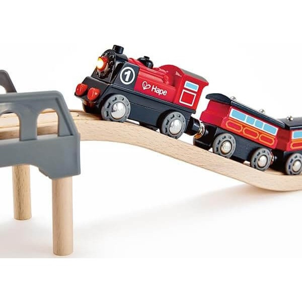 hape battery powered engine on tracks