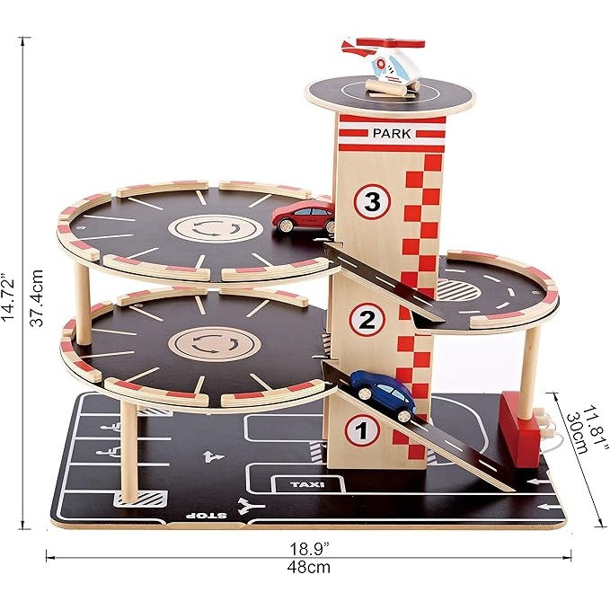 Hape Park N Go Toy Garage - dimensions