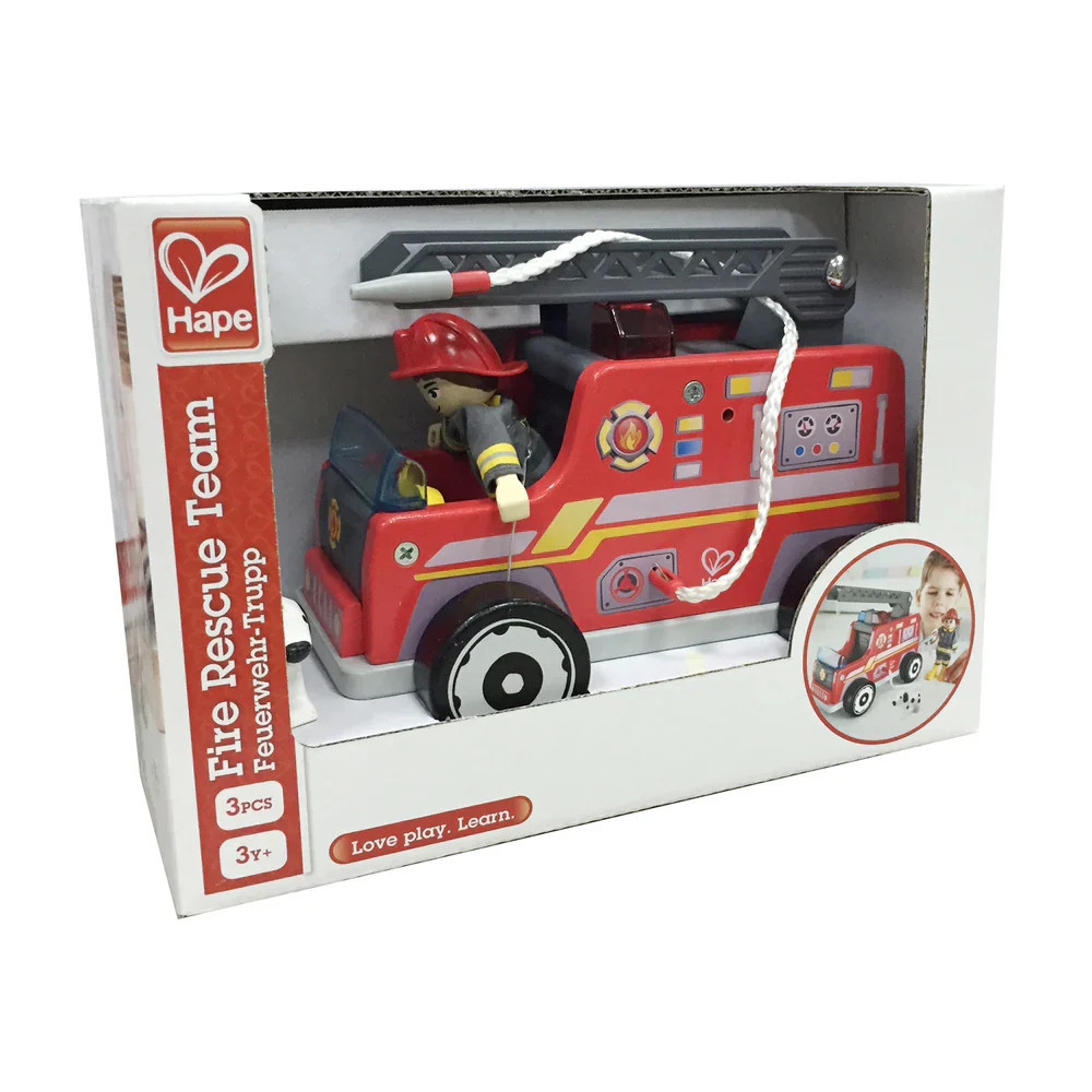 hape fire truck in box