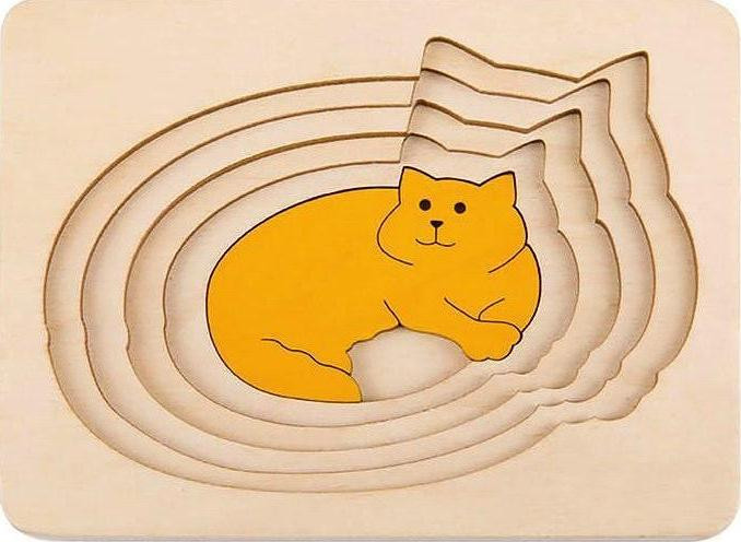 George Luck Cats Layered Wooden Puzzles & Lacing Games