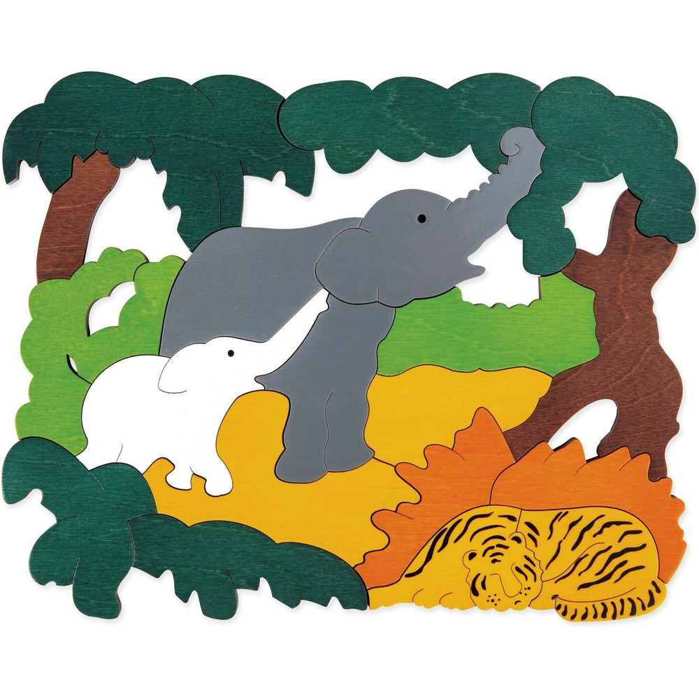 George Luck Asian Animals Puzzle Wooden Toys