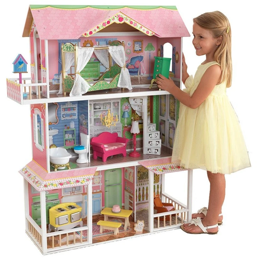 KidKraft Sweet Savannah Dollhouse Kid Playing